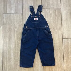 Vintage Round House USA Denim Overalls Kids 2T Blue Jeans Toddler Workwear 90s